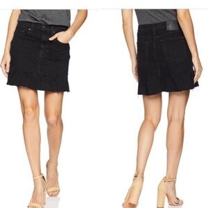 Levi’s Mile High Ruffle Denim Skirt in Black SZ 28 NEW NWT